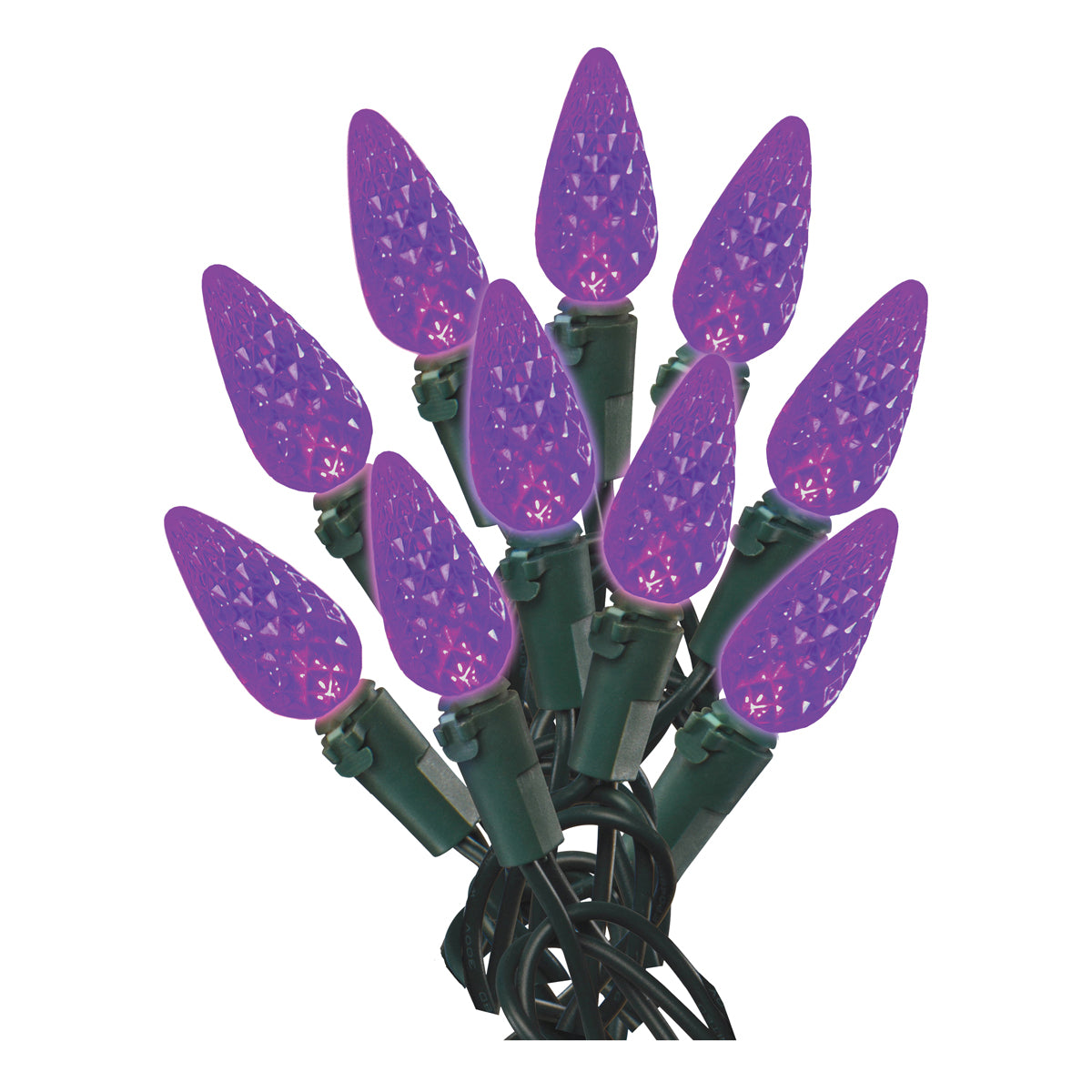 Hometown Holidays U15E265H Light Set, Christmas, 120 V, 4.8 W, 60-Lamp, LED Lamp, Purple Lamp, 14.96 ft L