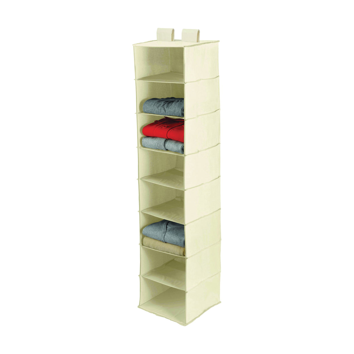Honey-Can-Do SFT-01253 Closet Organizer, 12 in W, 54 in H, 8-Shelf, Canvas, Beige