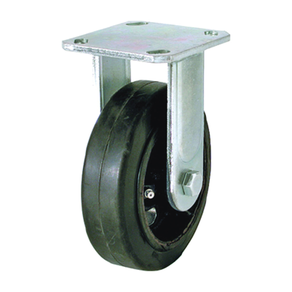 Shepherd Hardware 9494 Rigid Caster, 6 in Dia Wheel, 2 in W Wheel, Rubber Wheel, 410 lb