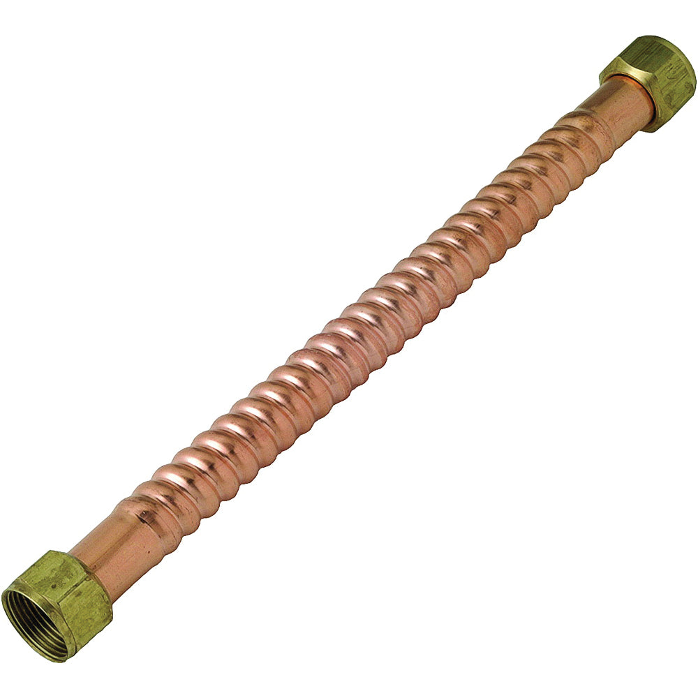 BrassCraft Copper-Flex Series WB00-12N Water Heater Connector, 3/4 in, FIP, Copper, 12 in L