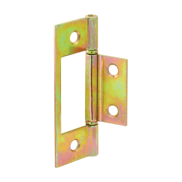 Prime-Line N 6656 Door Hinge, 1 in W Frame Leaf, 3 in H Frame Leaf, Steel, Brass
