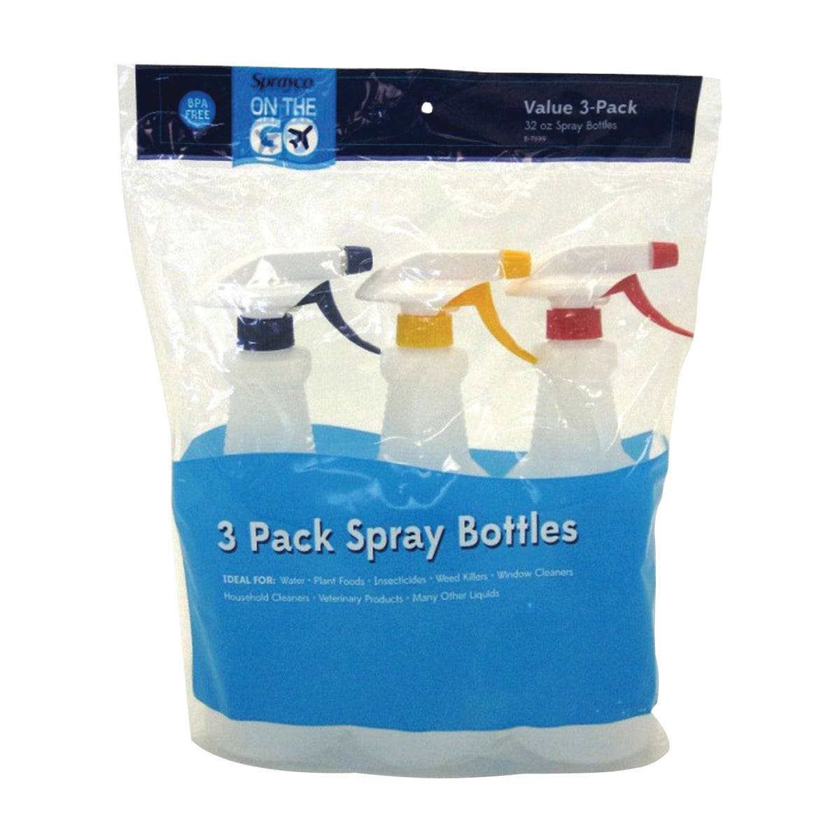 SPRAYCO 12B-7999 Trigger Sprayer, 32 oz Capacity, Navy/Red/Yellow