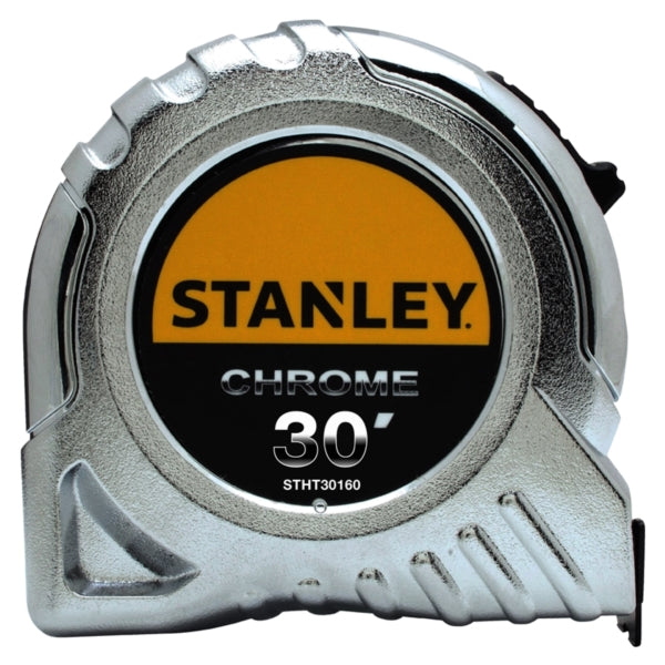 STANLEY STHT30160W Tape Measure, 30 ft L Blade, 1 in W Blade, Chrome Case