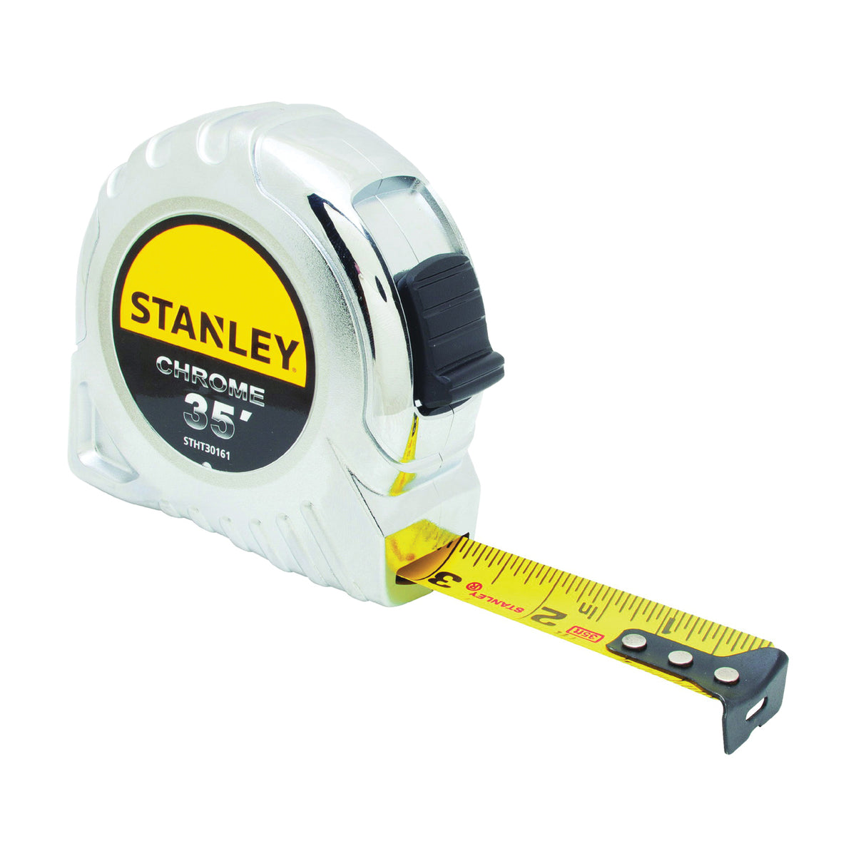 STANLEY STHT30161W Tape Measure, 35 ft L Blade, 1 in W Blade, Chrome Case