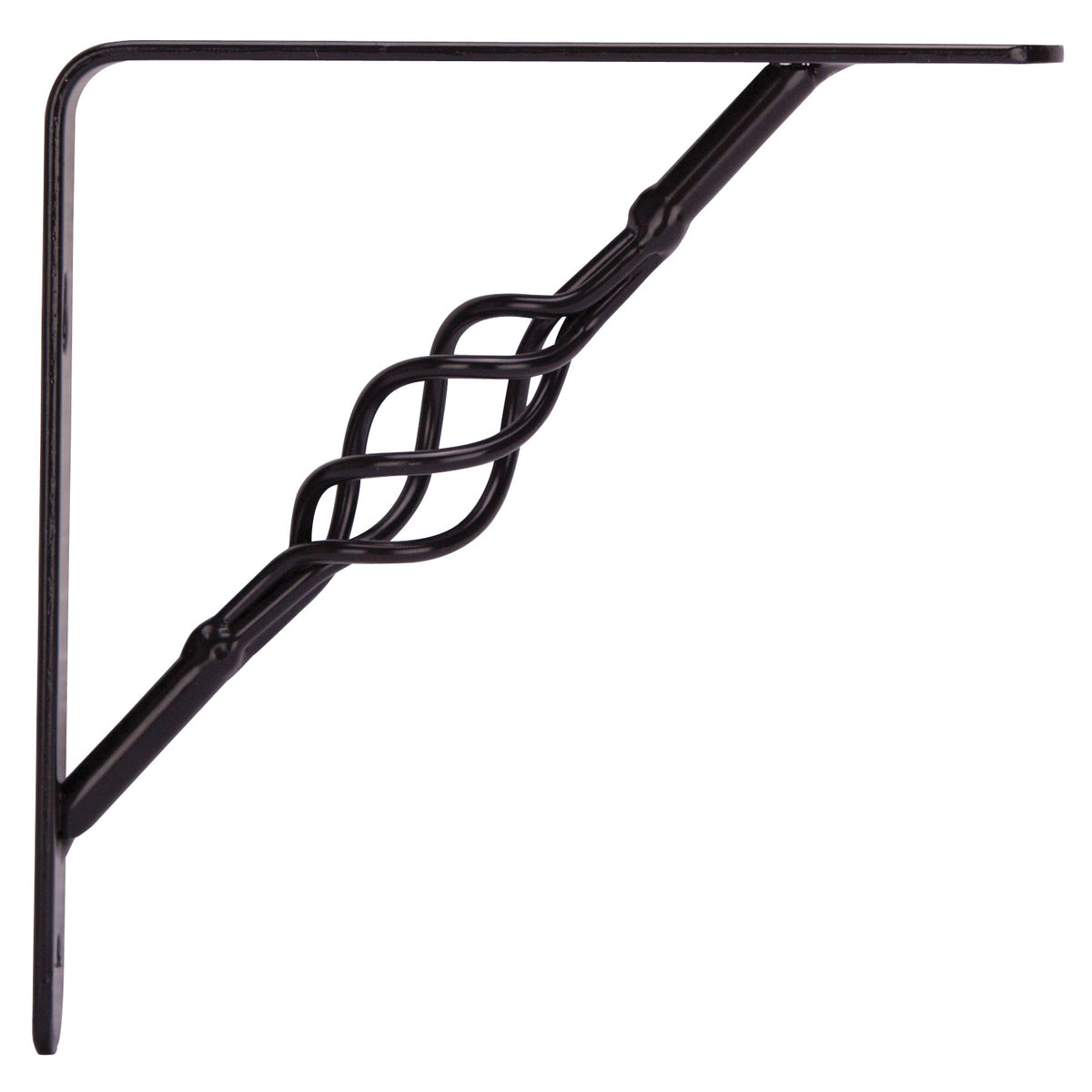 ProSource SB-013PS Decorative Shelf Bracket, 132 lb/Pair, 6 in L, 6 in H, Steel, Black