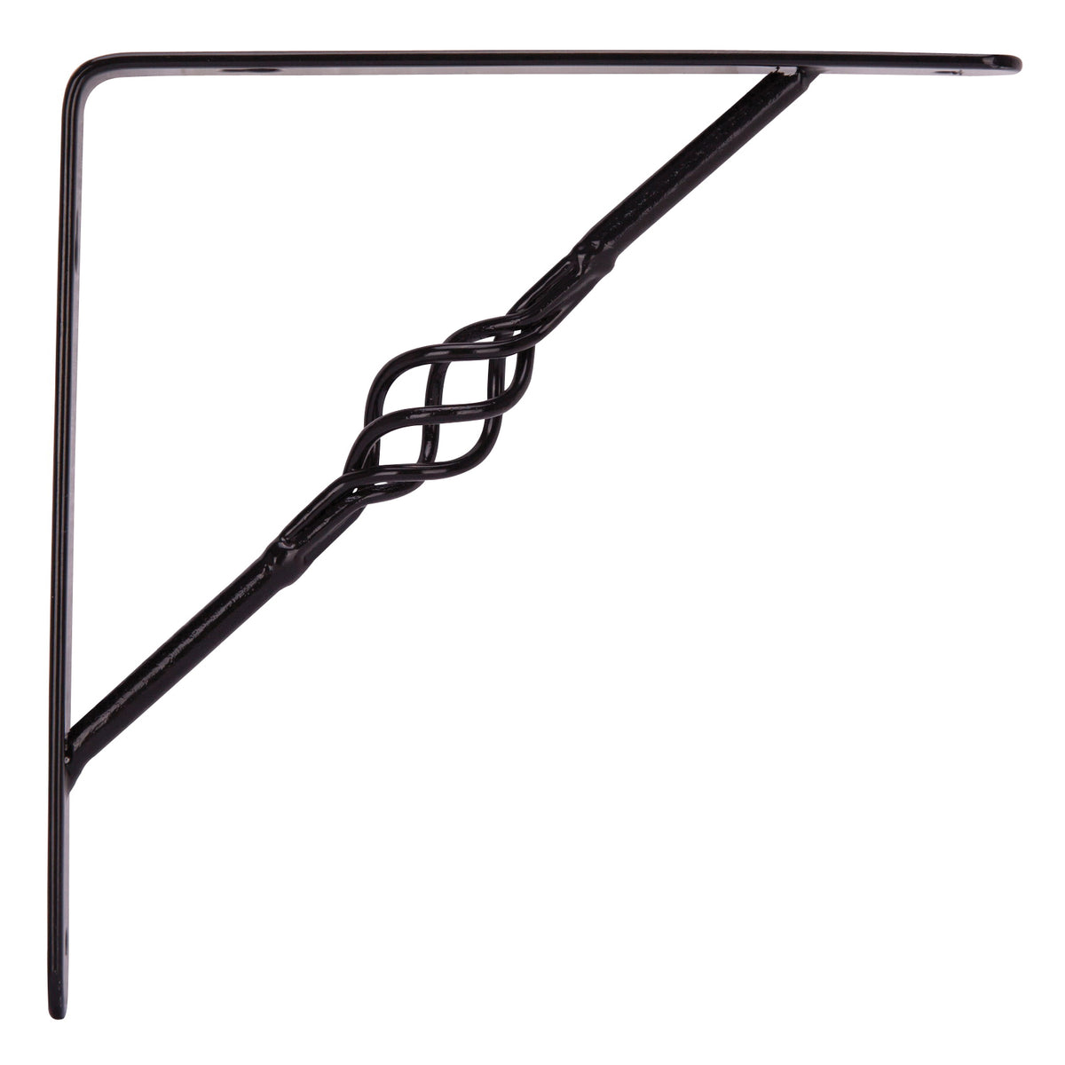 ProSource SB-017PS Decorative and Elegant Shelf Bracket, 220 lb/Pair, 8 in L, 8 in H, Steel, Black