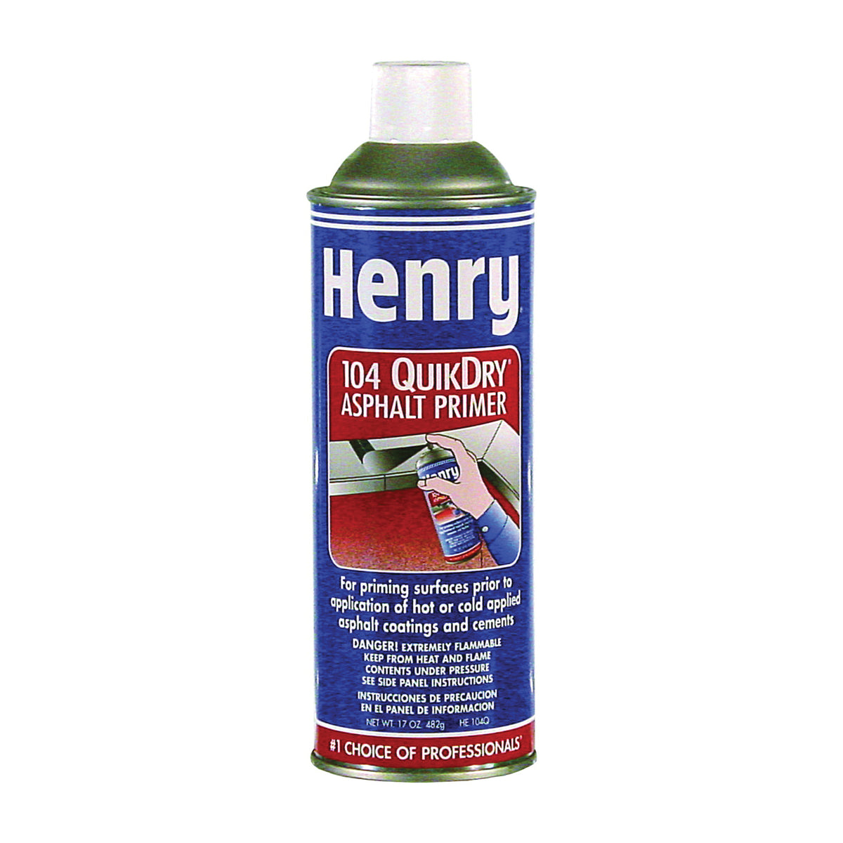Henry HE104Q027 Asphalt Spray Primer, Black, 17 oz Can, Liquid
