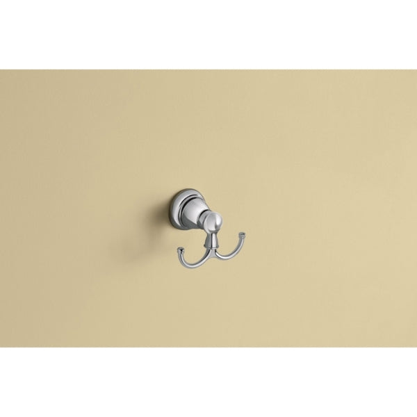 Moen Banbury Y2603CH Robe Hook, 2-Hook, Zamac, Chrome, Surface Mounting