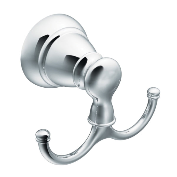 Moen Banbury Y2603CH Robe Hook, 2-Hook, Zamac, Chrome, Surface Mounting