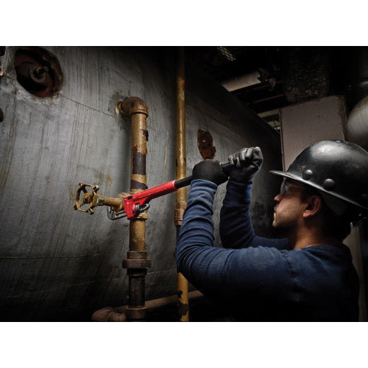 Milwaukee 48-22-7314 Adaptable Pipe Wrench, 2-1/2 in Jaw, 21.8 in L, Serrated Jaw, Steel, Ergonomic Handle