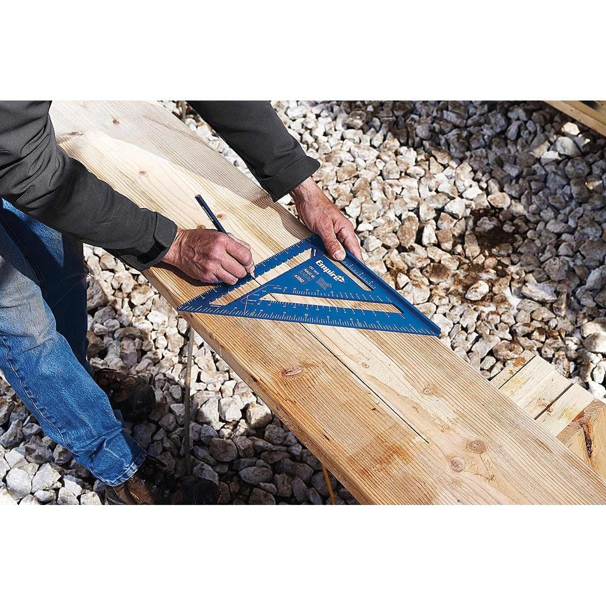 Empire E3992 Rafter Square, 0.13 in Graduation, Aluminum, 12 in L, 11.9 in W