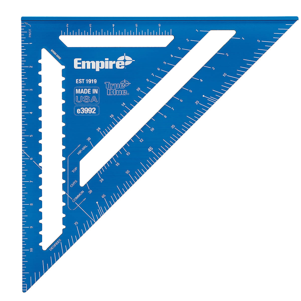 Empire E3992 Rafter Square, 0.13 in Graduation, Aluminum, 12 in L, 11.9 in W