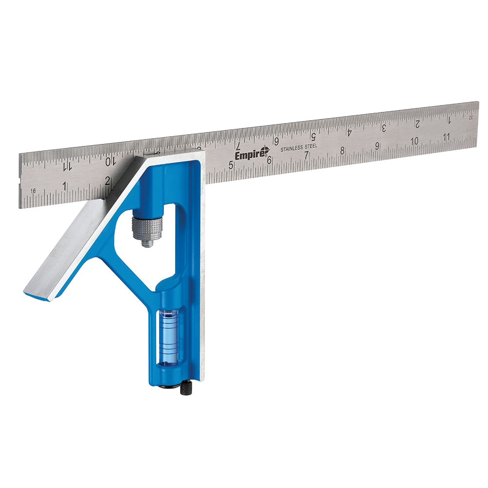 Empire True Blue Series E250 Combination Square, 0.0625 in Graduation, Stainless Steel Blade
