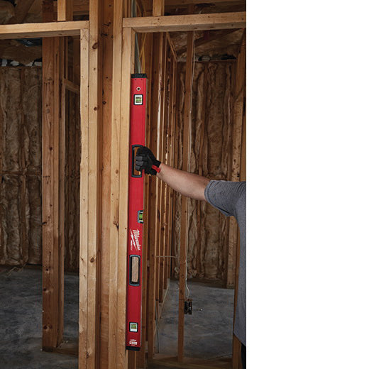 Milwaukee REDSTICK Series MLBX48 Box Level, 48 in L, 3-Vial, Non-Magnetic, Aluminum, Red