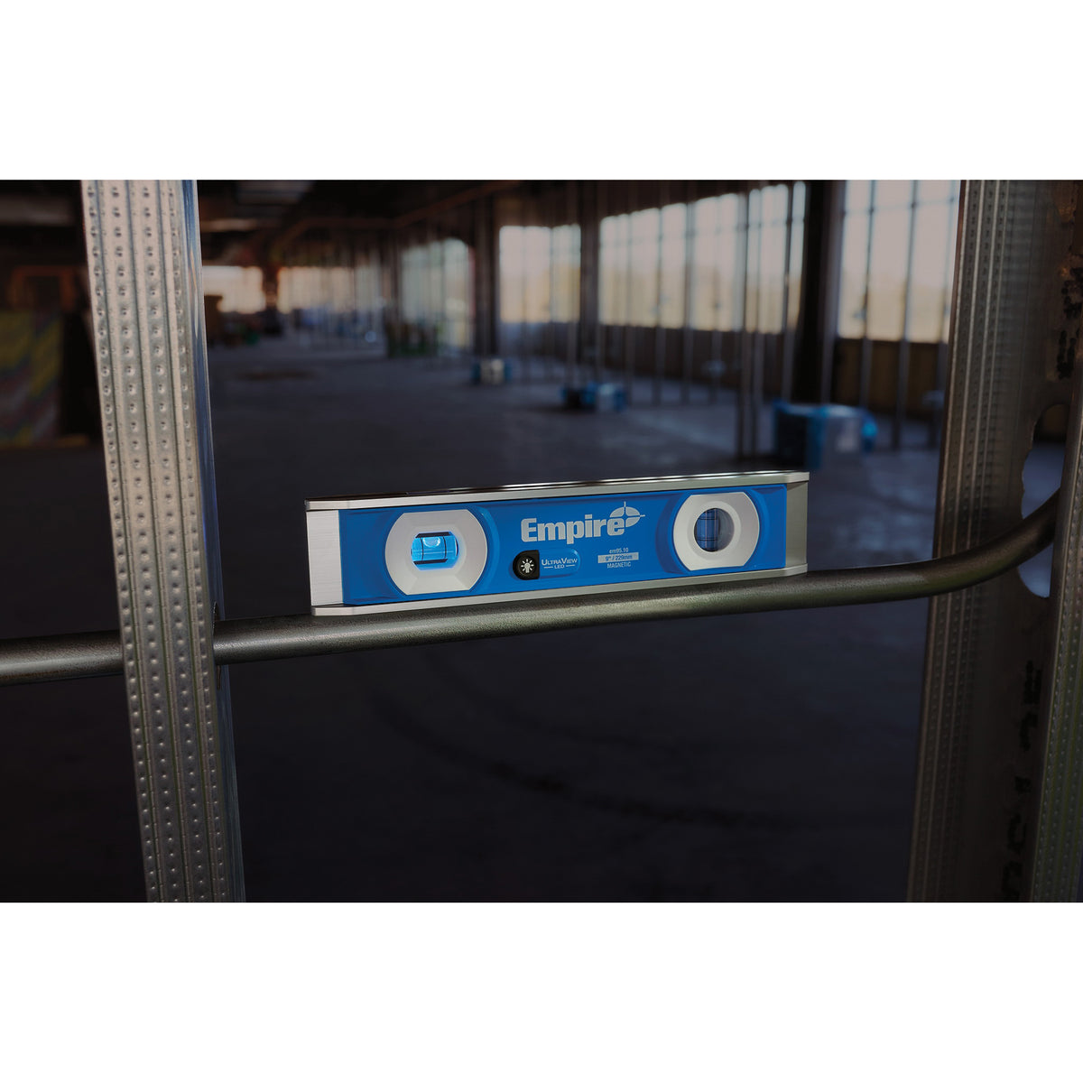 Empire True Blue e95 UltraView Series EM95.10 Magnetic Torpedo Level, 9 in L, 2-Vial, Magnetic, Aluminum, Blue
