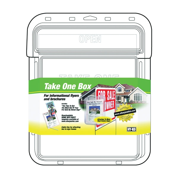 HY-KO 22131 Take One Flyer Box, Single-Sided, Plastic, Clear