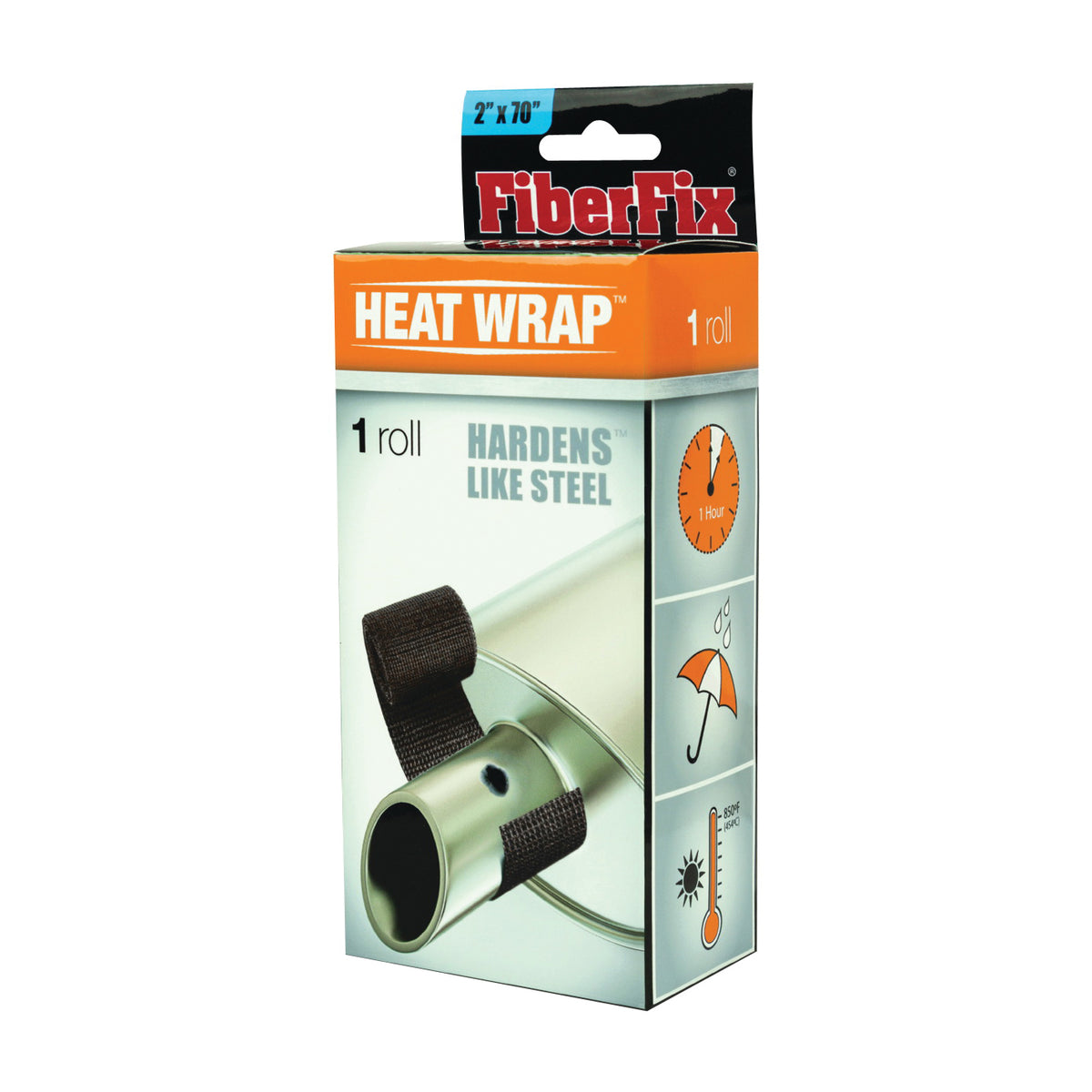 FiberFix 857101004235 Heat Wrap, 70 in L, 2 in W, Fiberglass, Sienna Brown
