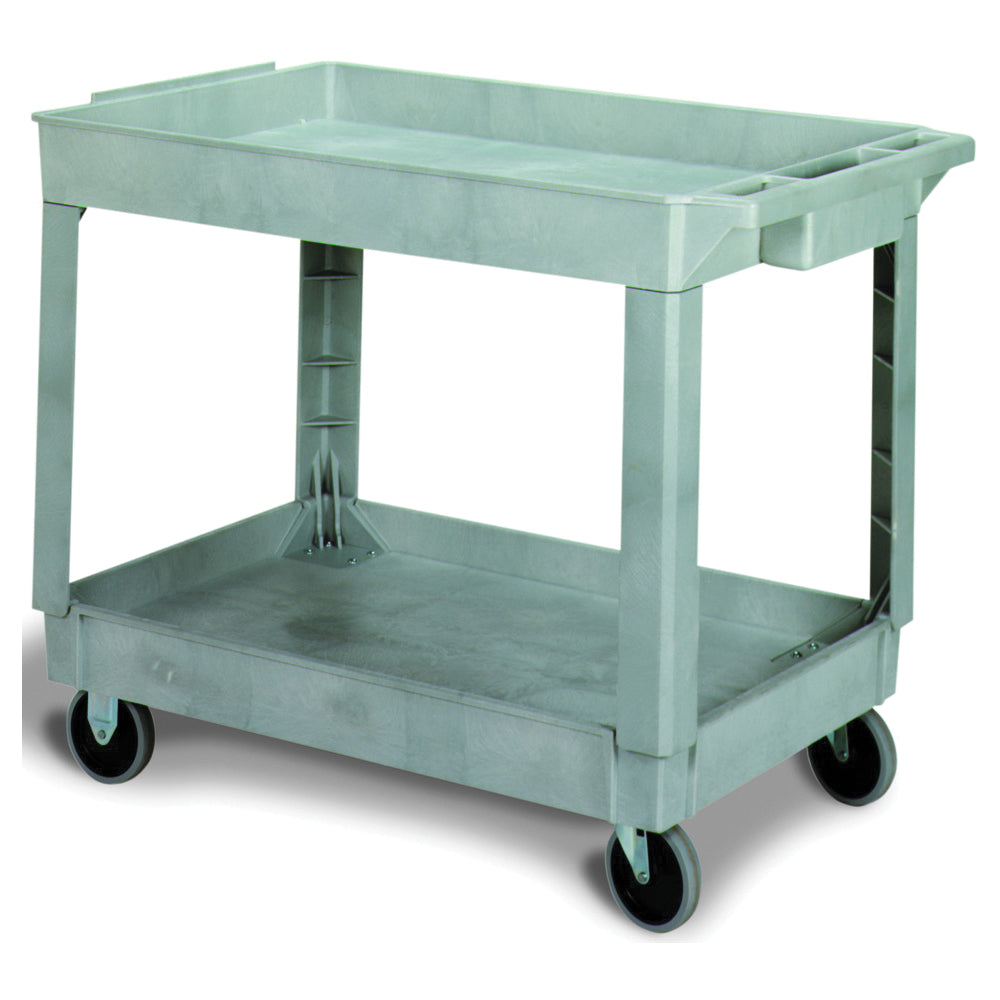 CONTINENTAL COMMERCIAL N5805GY Utility Cart, 400 lb, Plastic, Gray, 40-3/8 in OAL, 25-1/2 in OAW, 33 in OAH