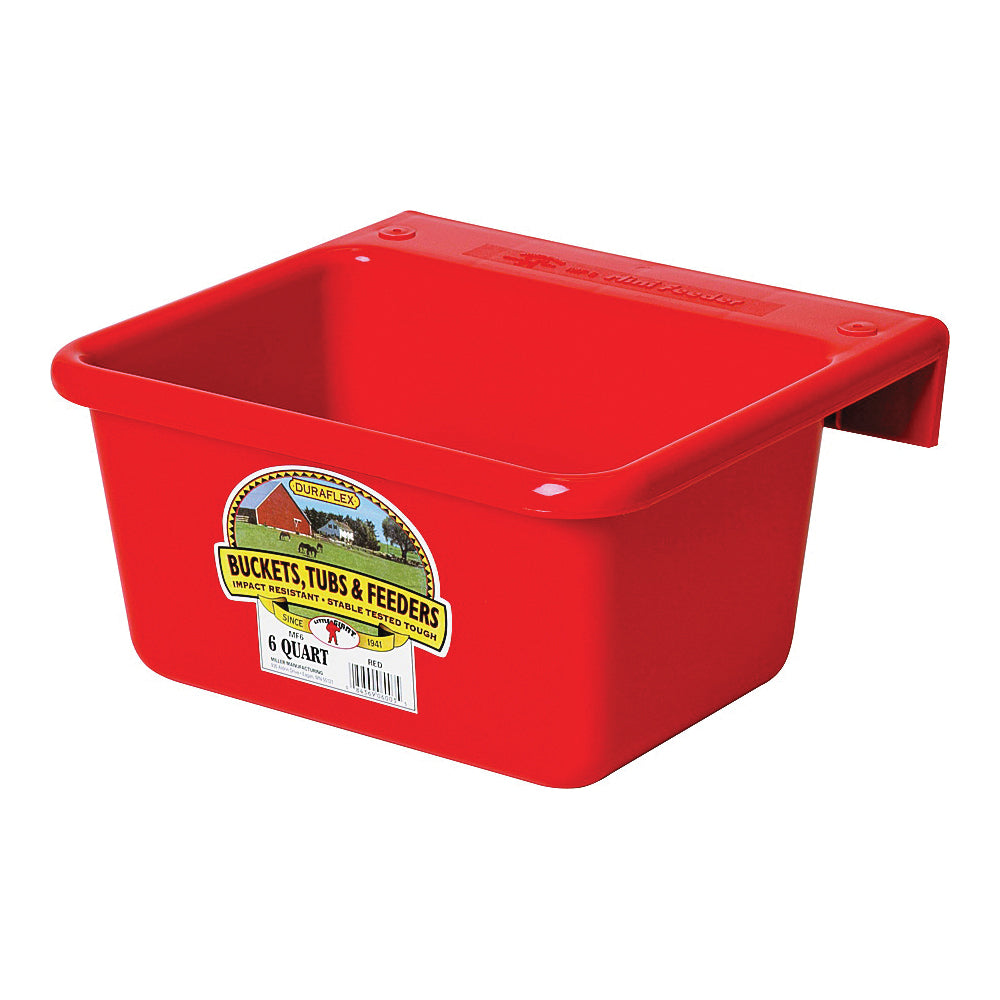 Little Giant MF6RED Hook Over Feeder, 6 qt Volume, DuraFlex Plastic, Red