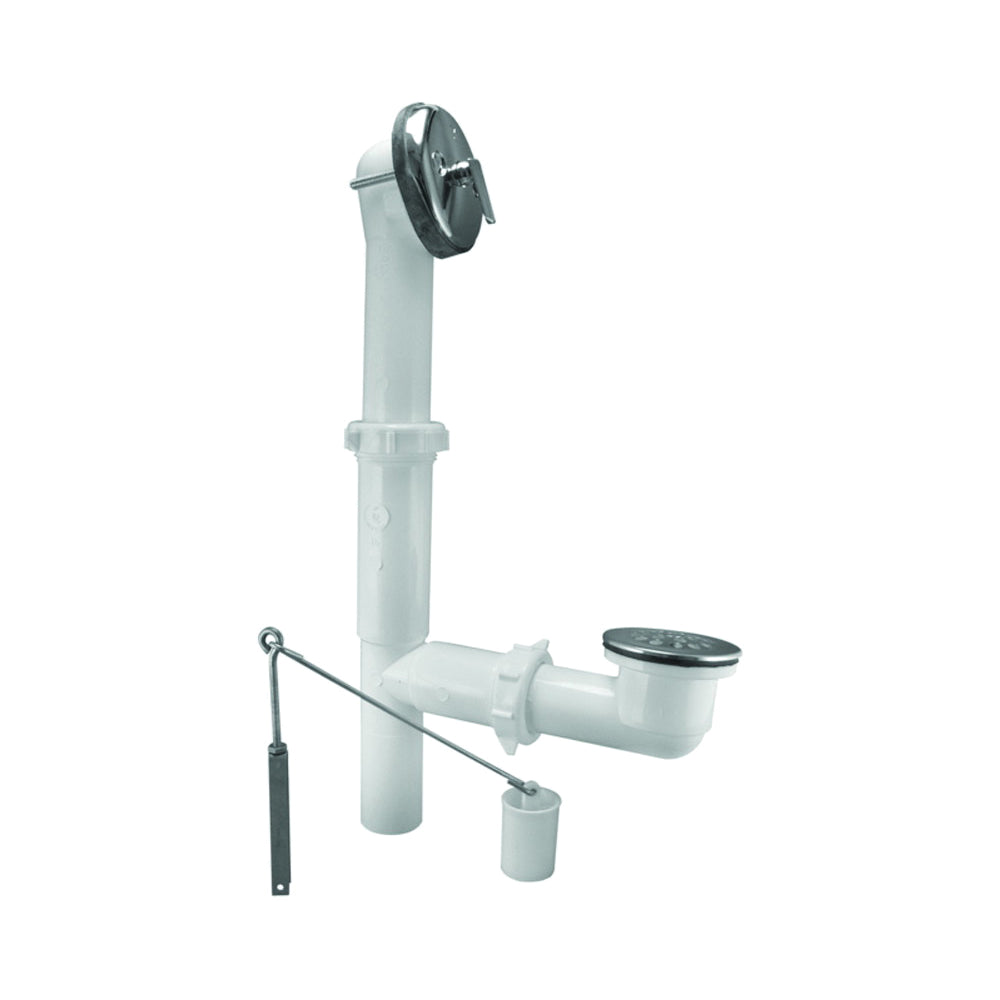 Keeney 64W-K Bath Drain, Plastic, Chrome, For: All Standard Size Tubs