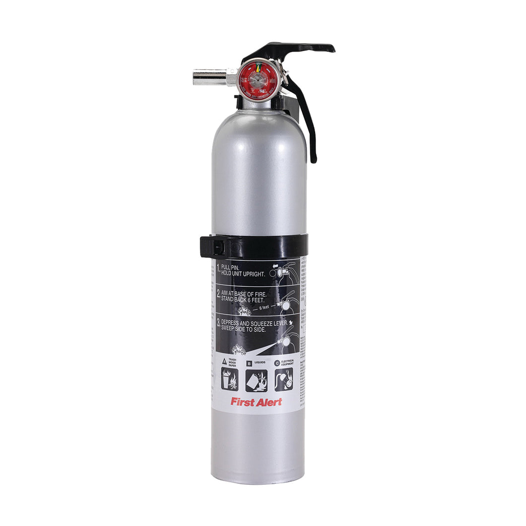 FIRST ALERT DHOME1 Rechargeable Fire Extinguisher, 2.4 lb Capacity, Monoammonium Phosphate, 1-A:10-B:C Class