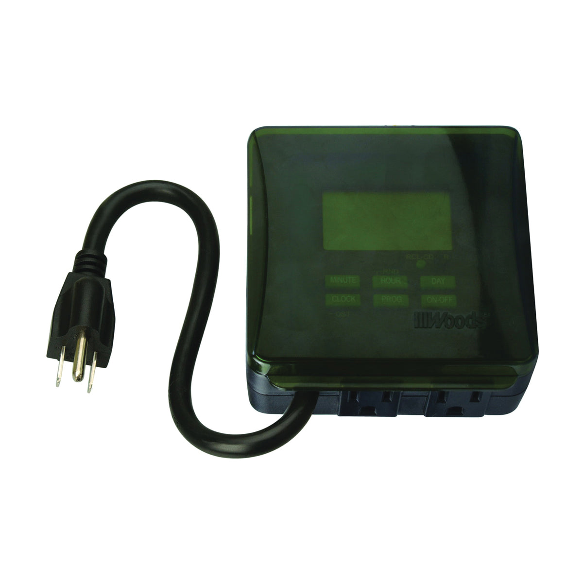 Woods 50015 Digital Timer, 15 A, 125 V, 1875 W, 2 -Outlet, 7 days Time Setting, 20 On/Off Cycles Per Day Cycle
