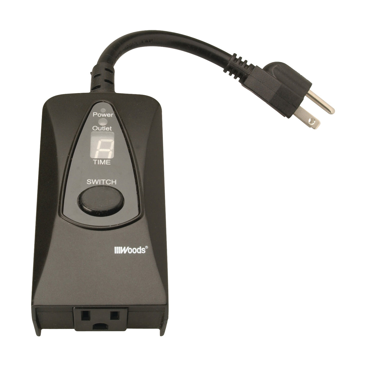 Woods 50013 Digital Timer, 15 A, 125 V, 1875 W, 24 hr Time Setting, Black
