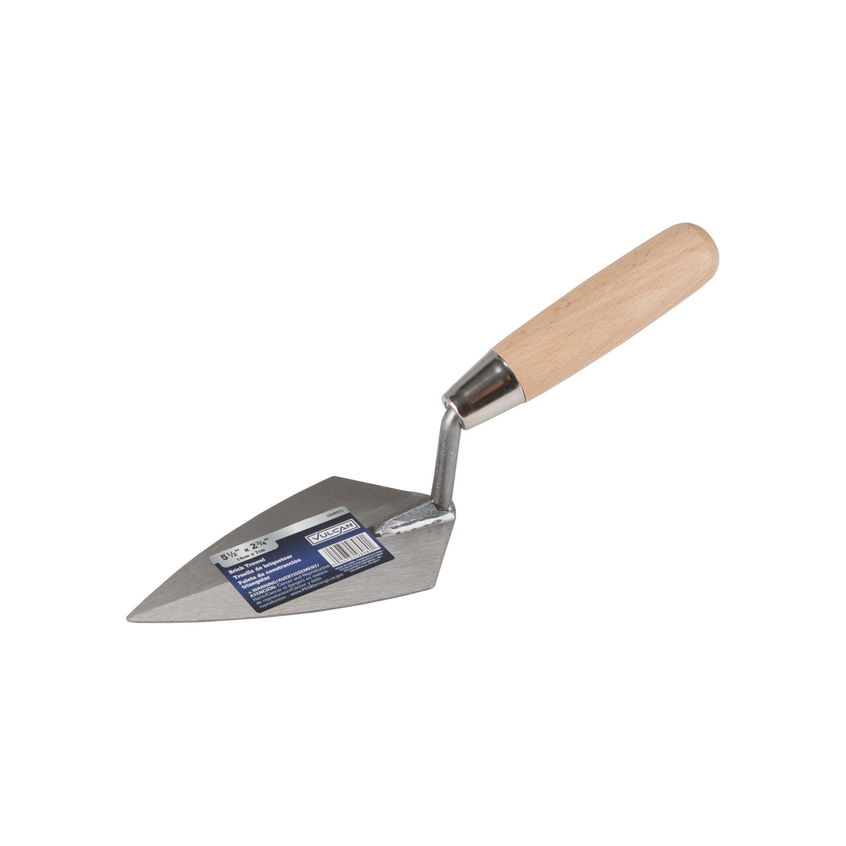 Vulcan DYT71223L Brick Trowel, 5.5 in L Blade, 2.75 in W Blade, Steel Blade, Ergonomic Handle