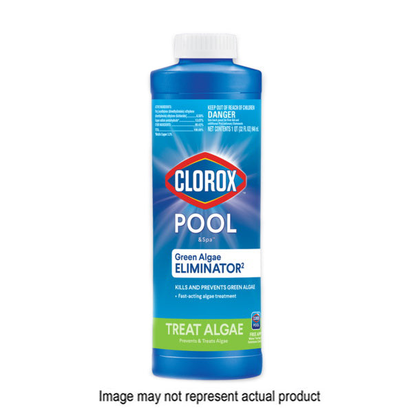 Clorox 42032CLX Green Algae Eliminator, 32 oz, Liquid, Almond, Light Yellow