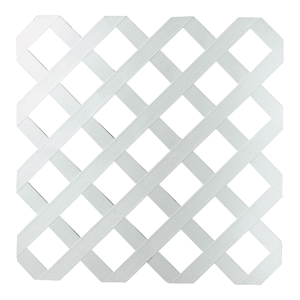UPF 79897 Tradition Diamond Lattice, 8 ft L, 4 ft H, 2-3/4 in Mesh, Plastic, White