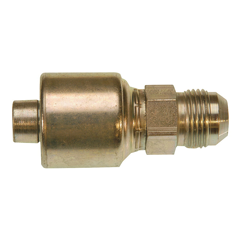 GATES MegaCrimp G25165-0406 Hose Coupling, 9/16-18, Crimp x JIC, Straight Angle, Steel, Zinc