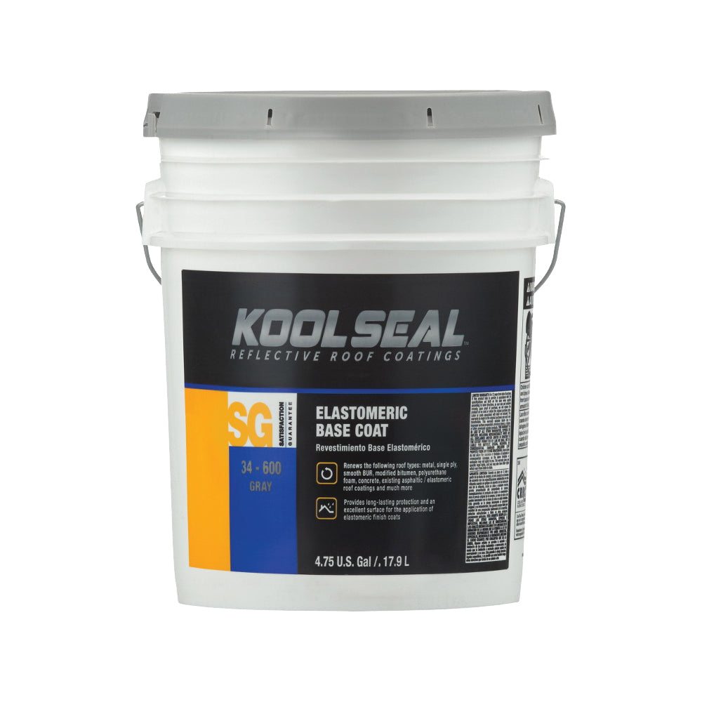 KOOL SEAL KS0063300-20 Elastomeric Roof Coating, White, 4.75 gal Pail, Liquid