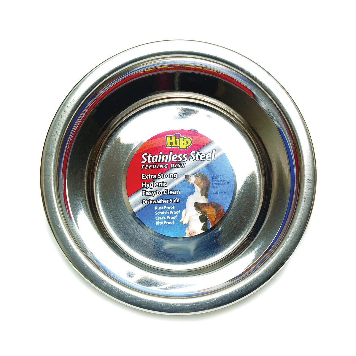 HiLo ZW150 32/5661 Pet Feeding Dish, S, 1 qt Volume, Stainless Steel