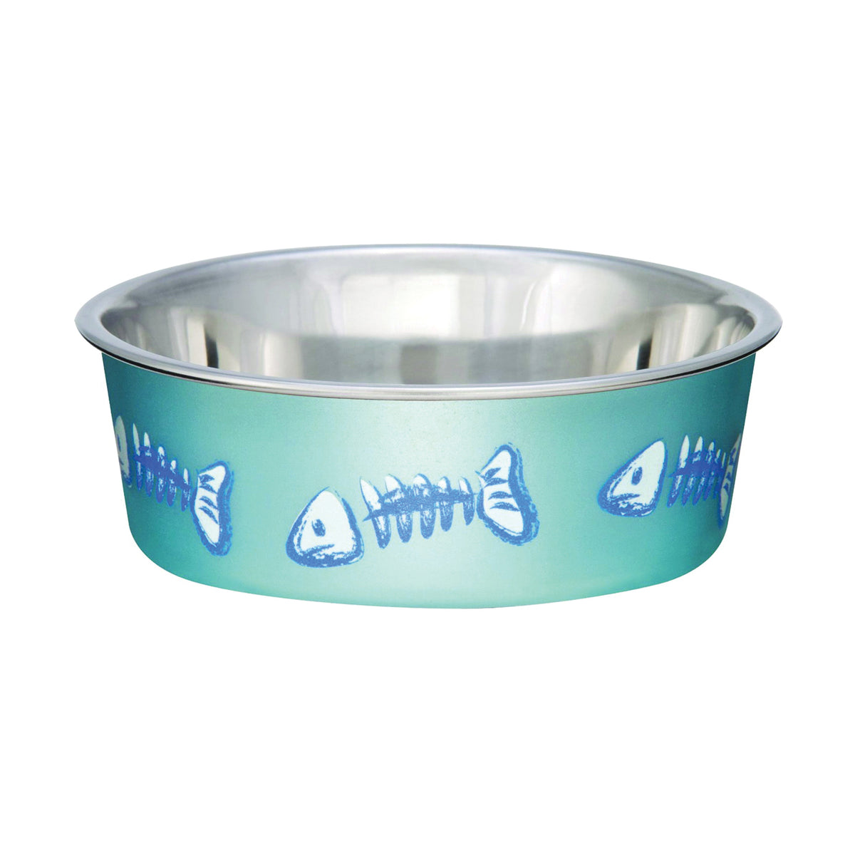 Loving Pets 7750 Cat Bowl, 0.5 pt Volume, Stainless Steel, Blue