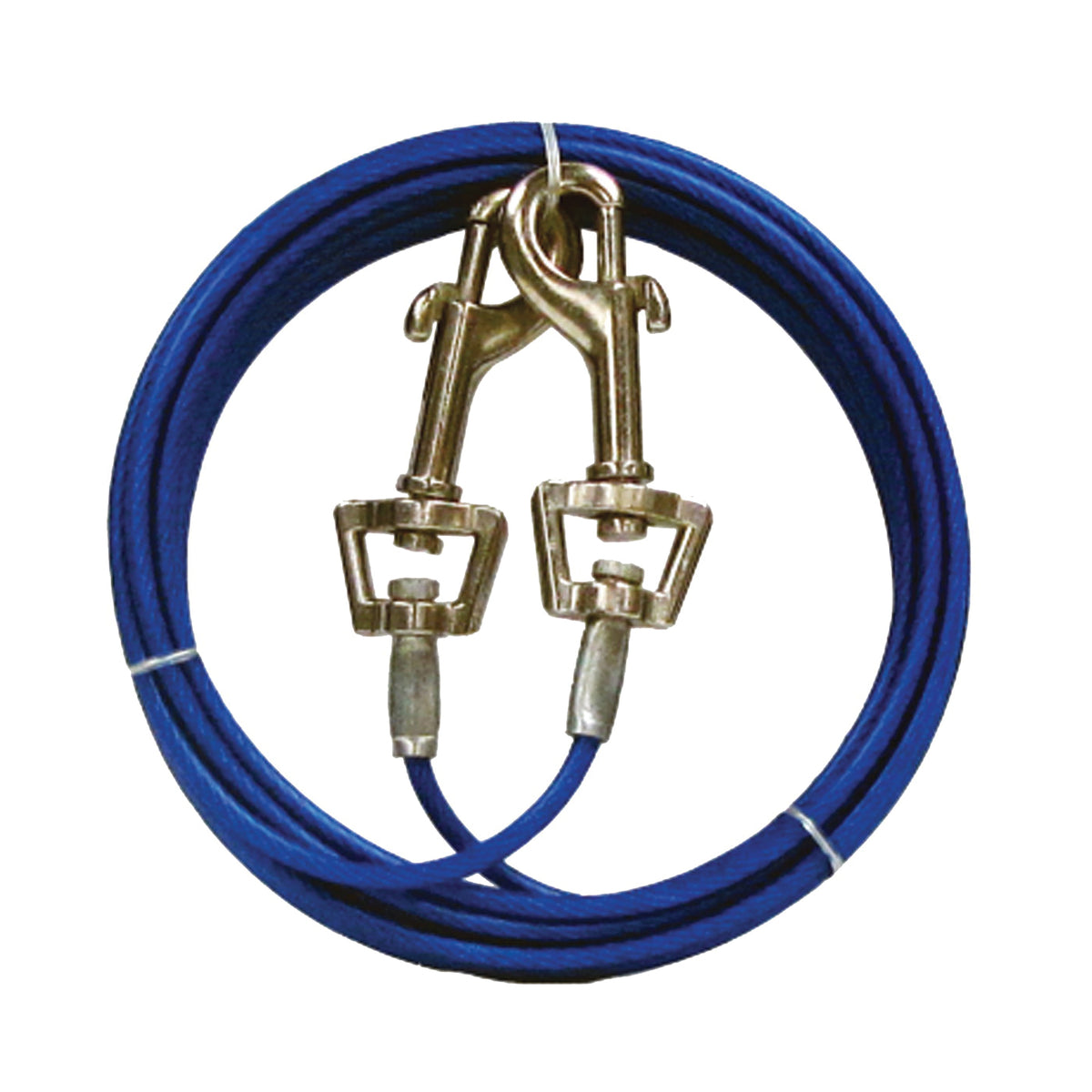 Boss Pet PDQ Q232000099 Pet Tie-Out Belt with Twin Swivel Snap, 20 ft L Belt/Cable, For: Medium Dogs Up to 35 lb