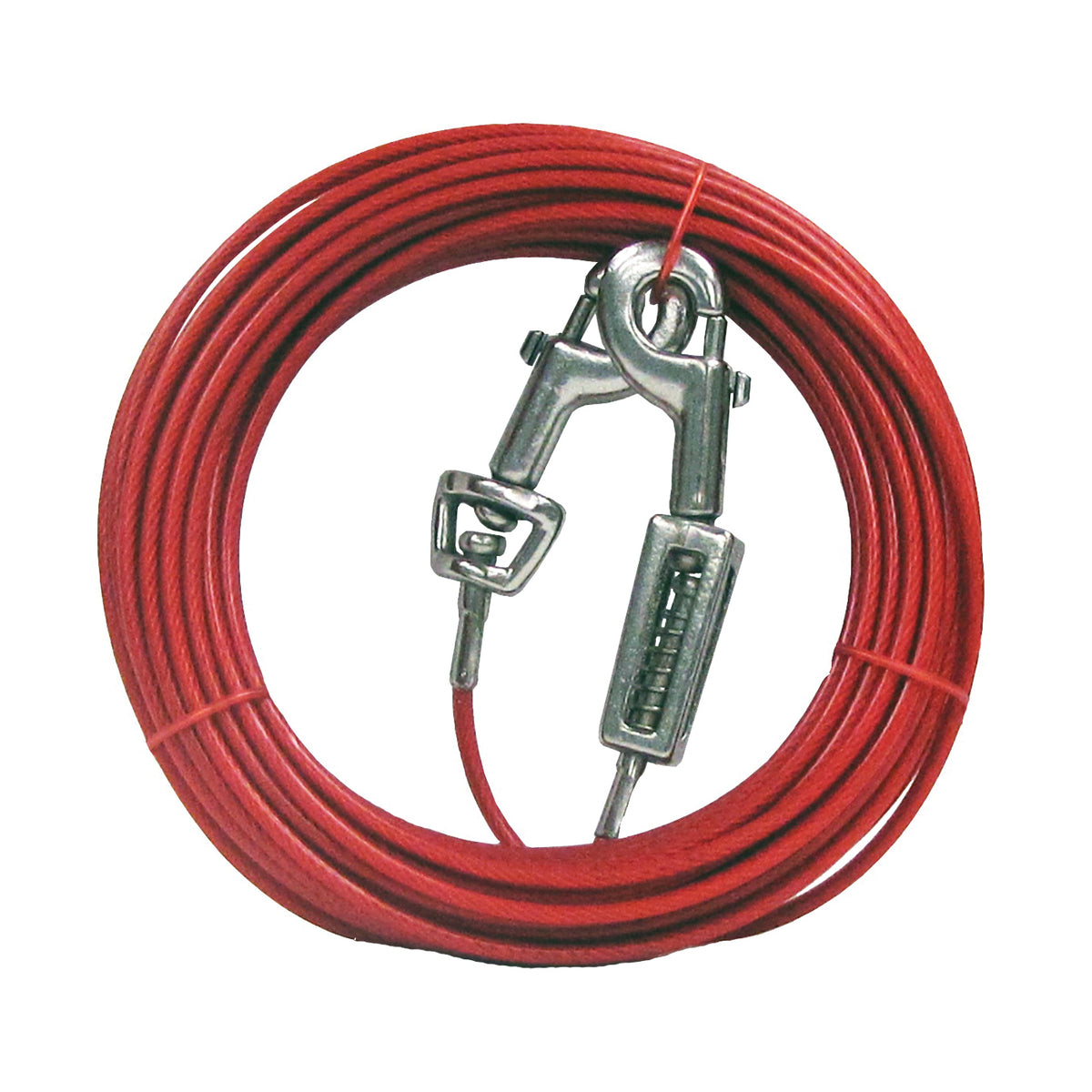 Boss Pet PDQ Q3540SPG99 Tie-Out with Spring, 40 ft L Belt/Cable, For: Large Dogs up to 60 lb