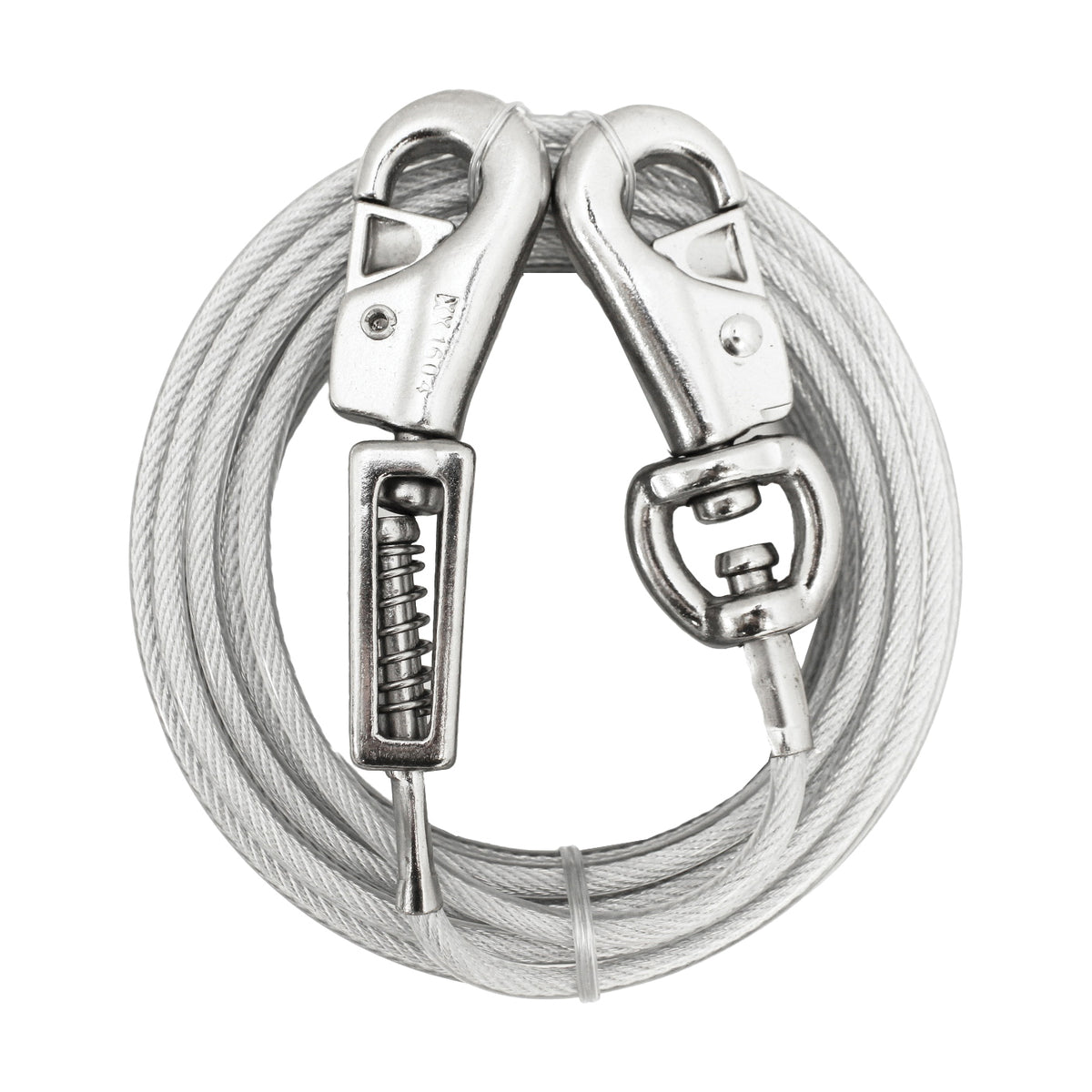 Boss Pet PDQ Q5715SPG99 Tie-Out with Spring, 15 ft L Belt/Cable, For: Extra Large Dogs Up to 125 lb