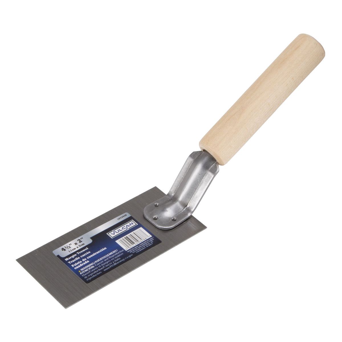 Vulcan PT-120233L Margin Trowel, 4.5 in L Blade, 2 in W Blade, Ergonomic Handle