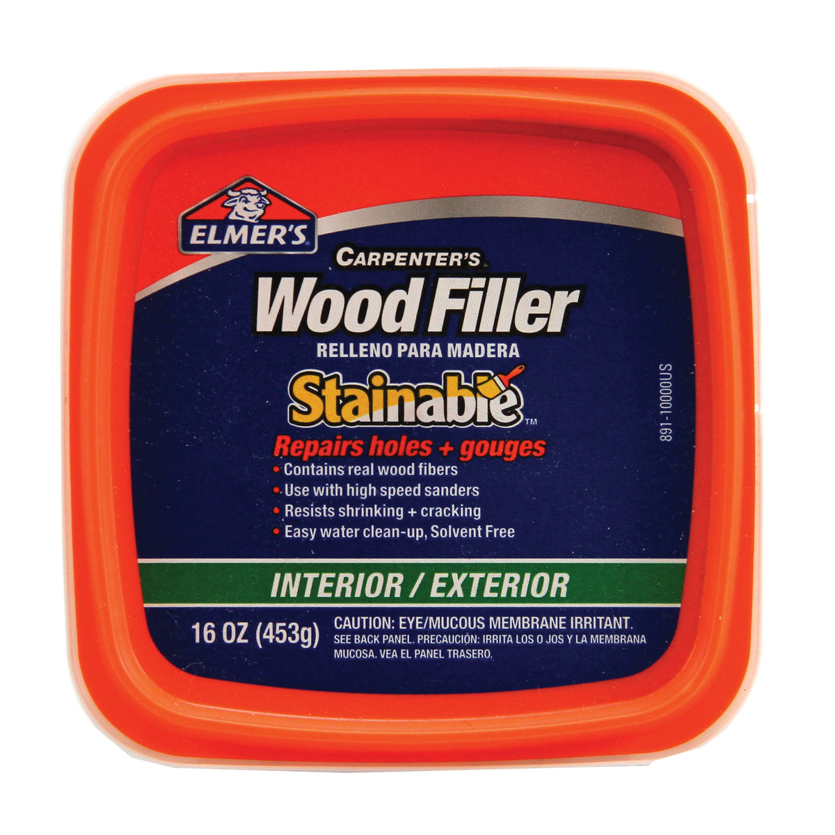 Elmers E891 Wood Filler, Paste, Mild Acrylic, Beige, 16 fl-oz Tub