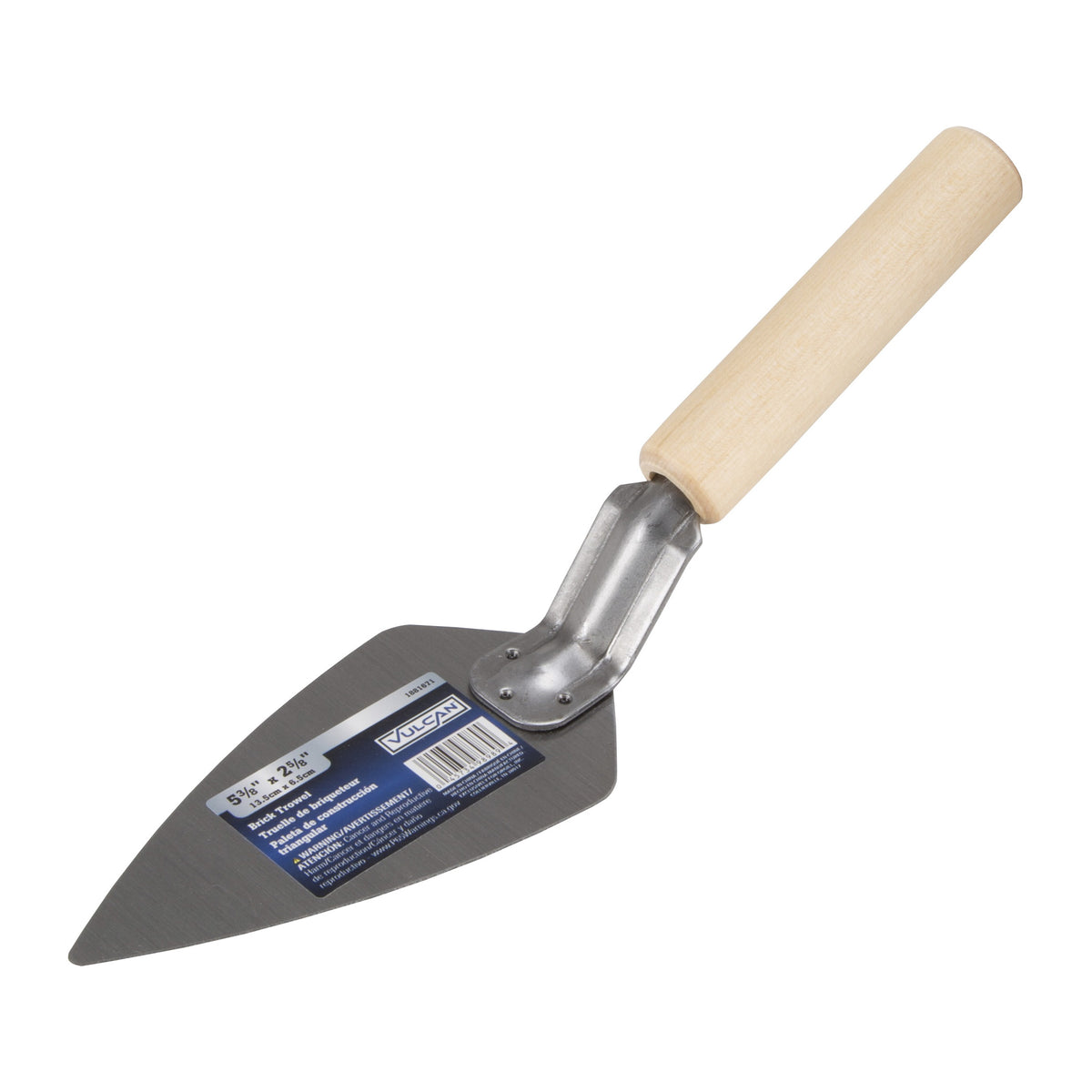 Vulcan PT-120243L Masonry Trowel, 5-3/8 in L Blade, 2.625 in W Blade, Comfort Grip Handle