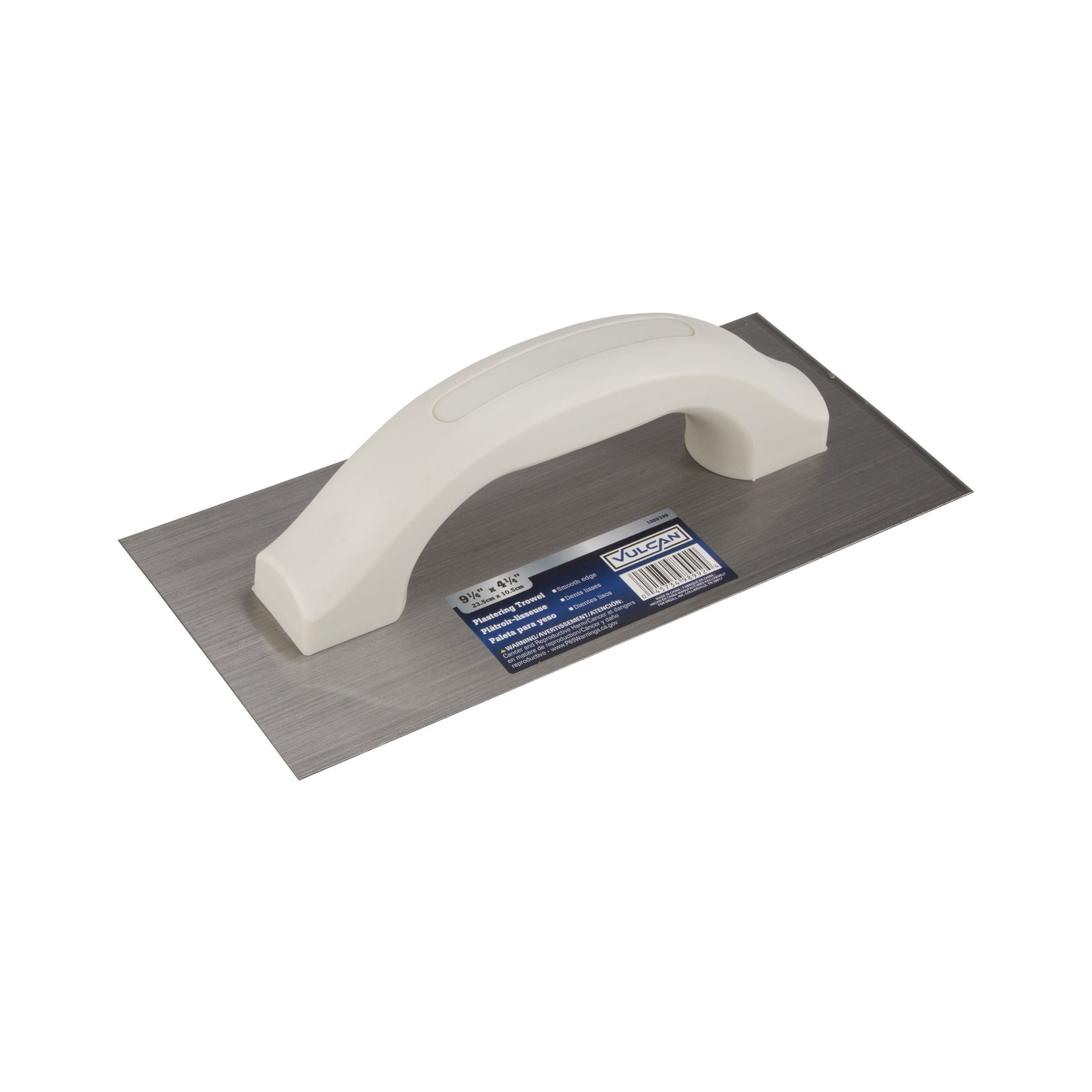 Vulcan Smooth Edge Plastering Trowel, High-Carbon Steel Blade, Poly Foam Ergonomic Handle