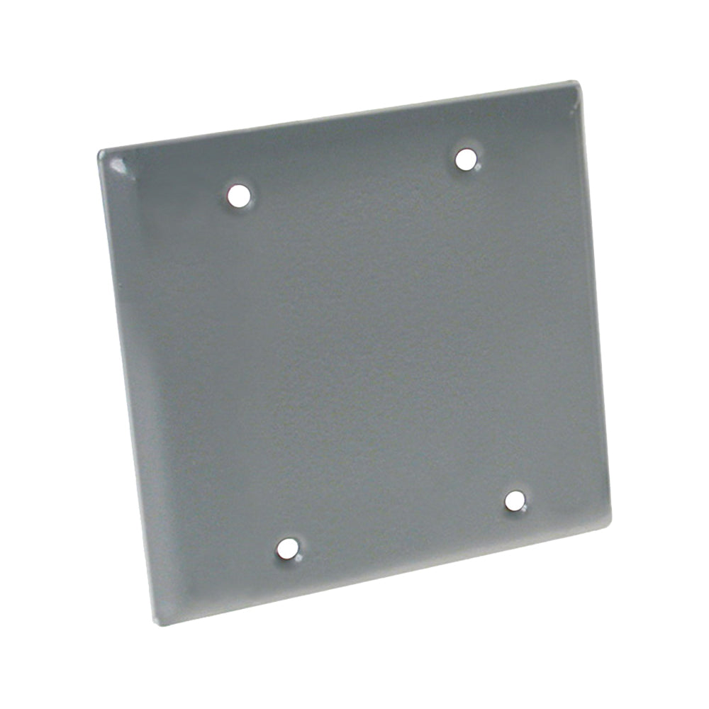 HUBBELL 5175-5 Cover, 4-1/2 in L, 4-1/2 in W, Metal, Gray, Powder-Coated