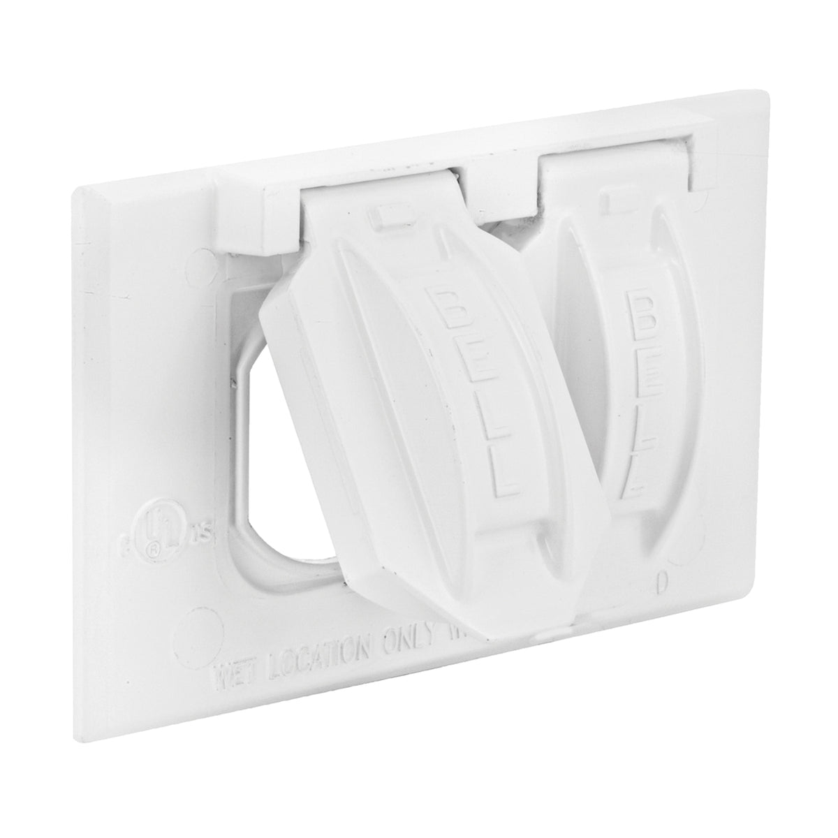 HUBBELL 5180-6 Cover, 2-13/16 in L, 4-9/16 in W, Metal, White, Powder-Coated