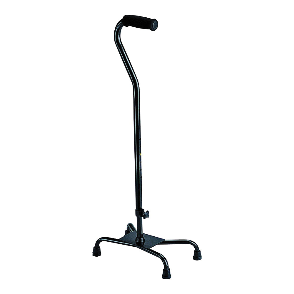 MEDLINE MDS86222W Quad Cane, Offset Handle, Foam Handle, Black