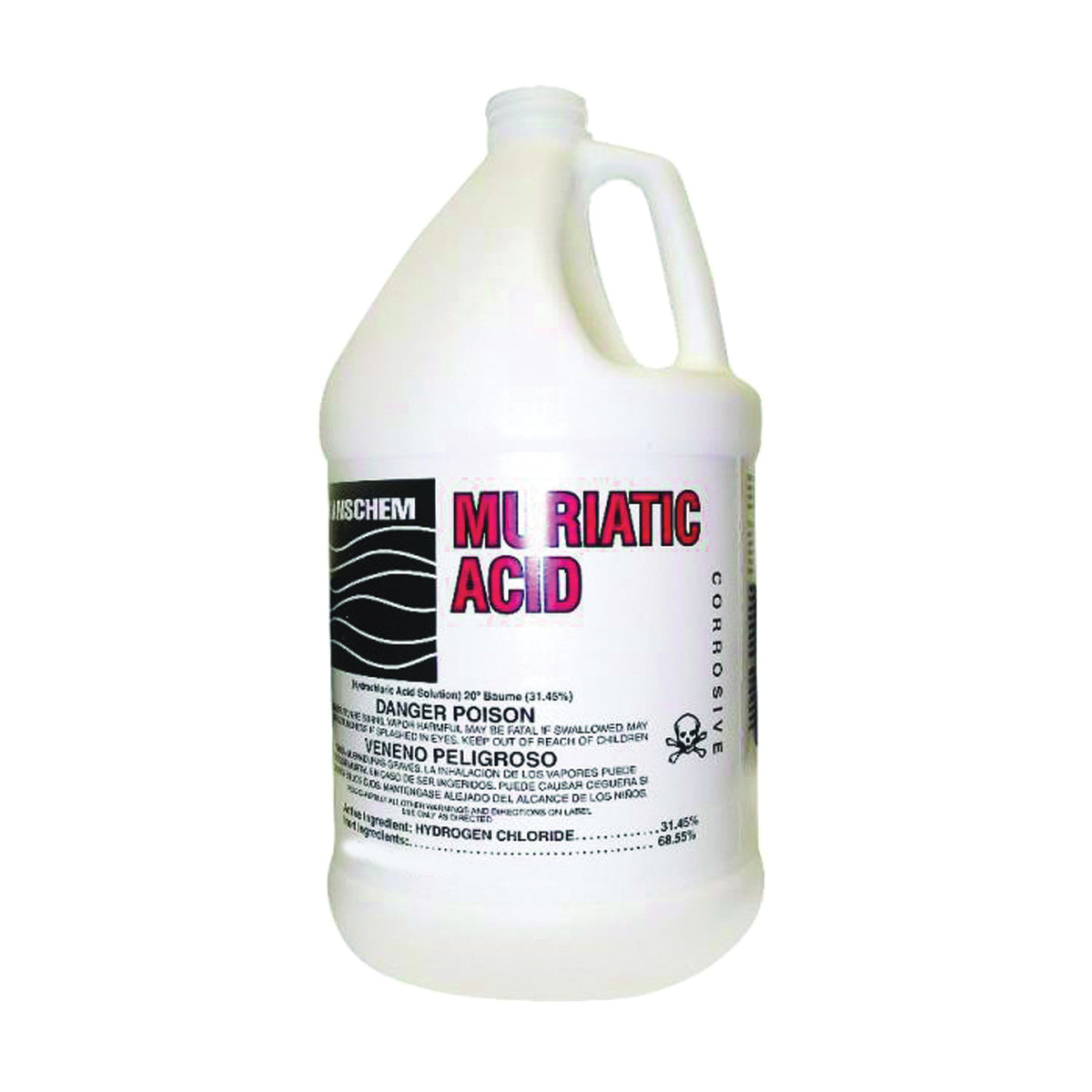 SUNBELT CHEMICALS 00005-L Muriatic Acid, Liquid, Acrid, Pungent, Clear, 1 qt, Bottle