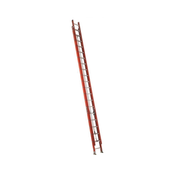 Louisville FE3240 Extension Ladder, 449 in H Reach, 300 lb, 1-1/2 in D Step, Fiberglass, Orange