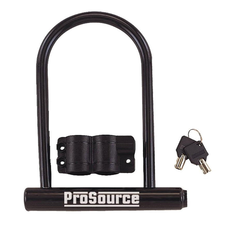 ProSource HD-RUP002 High Security Padlock, U-Type Shackle, Steel Body, Black/Vinyl-Coated