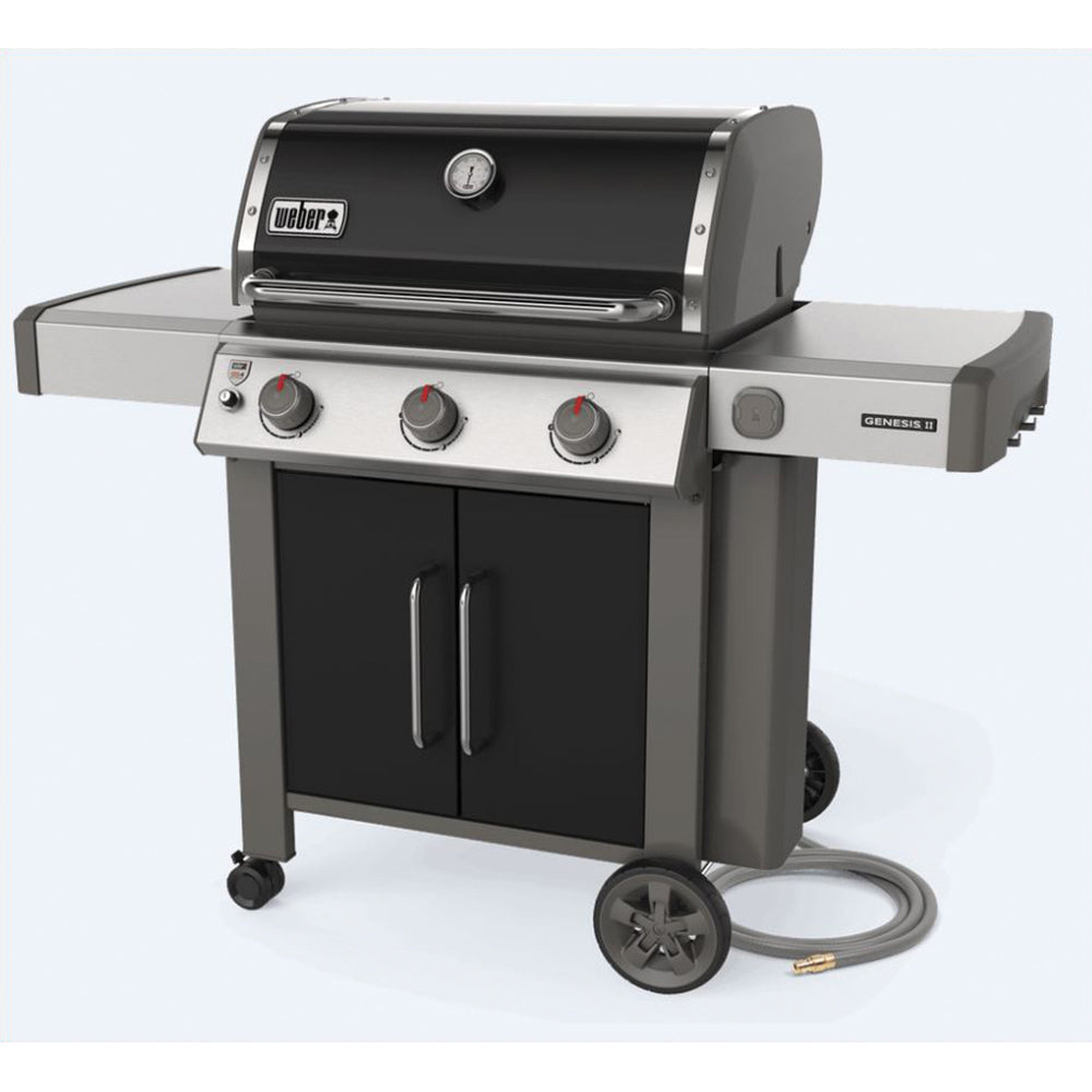 Weber Genesis II, Series 66015001, E-315 Gas Grill, Natural Gas, 3 -Burner, with Side Shelf, Black