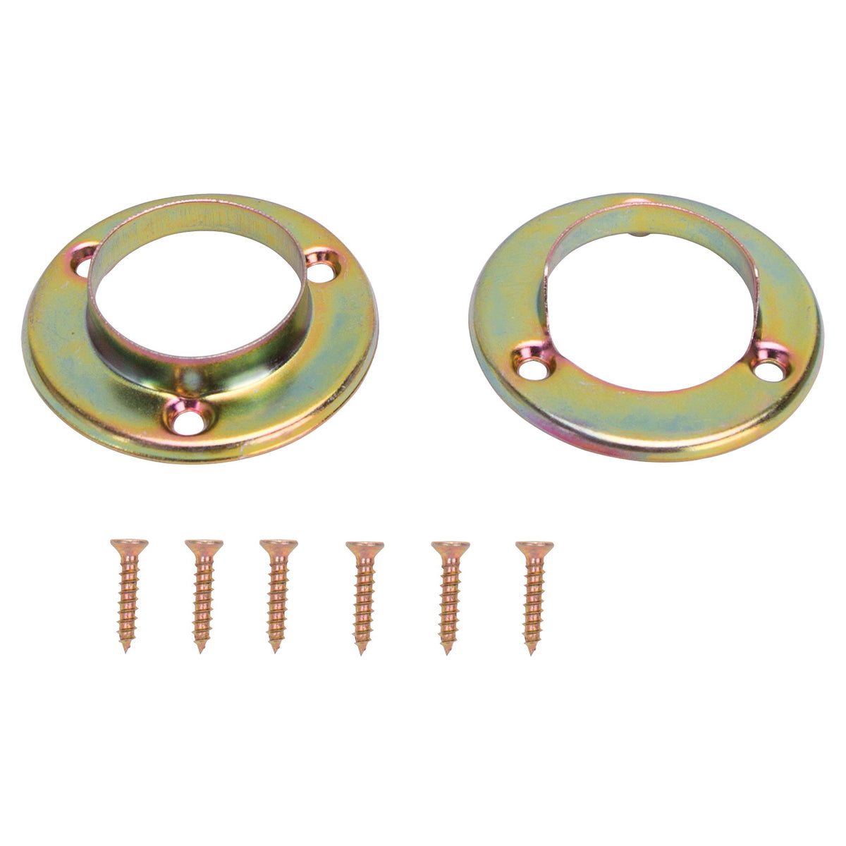 ProSource 23702CZX-PS Closet Pole Socket, Steel, Beige, Satin Brass