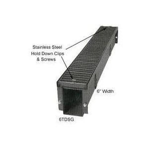 MARSHALL STAMPING 6TDSG4 Drain Grate, 4 ft L, 6 in W, Steel, Red